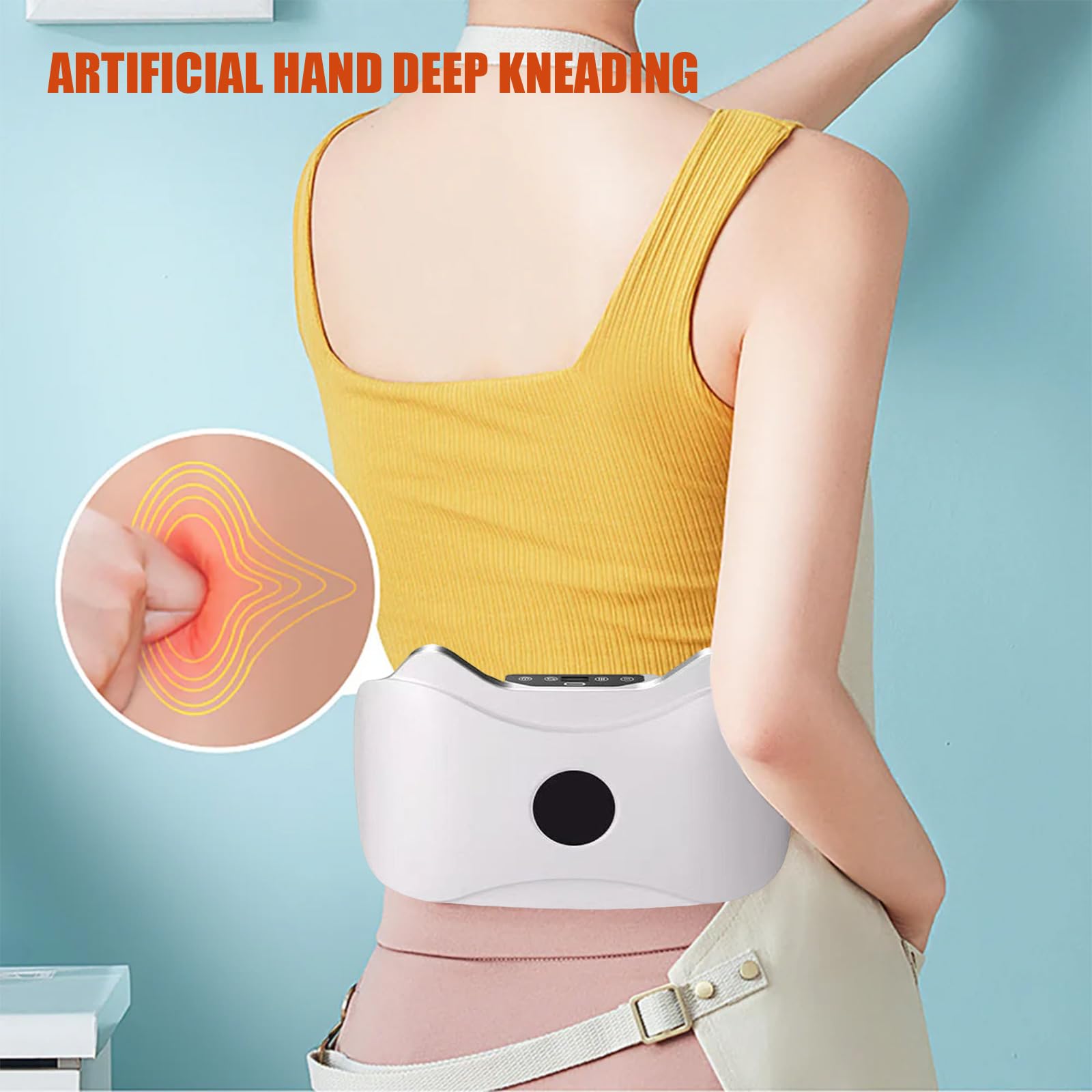 Ceinture Abdominale Electrostimulation,Massage Ventre,Machine Pour Maigrir Du Ventre,Masseur,Réglage À 3 Vitesses, Entretien Du Ventres, Pour Abdominaux, Dos, Cadeaux Pour La Fête Des Mères (Blanc)