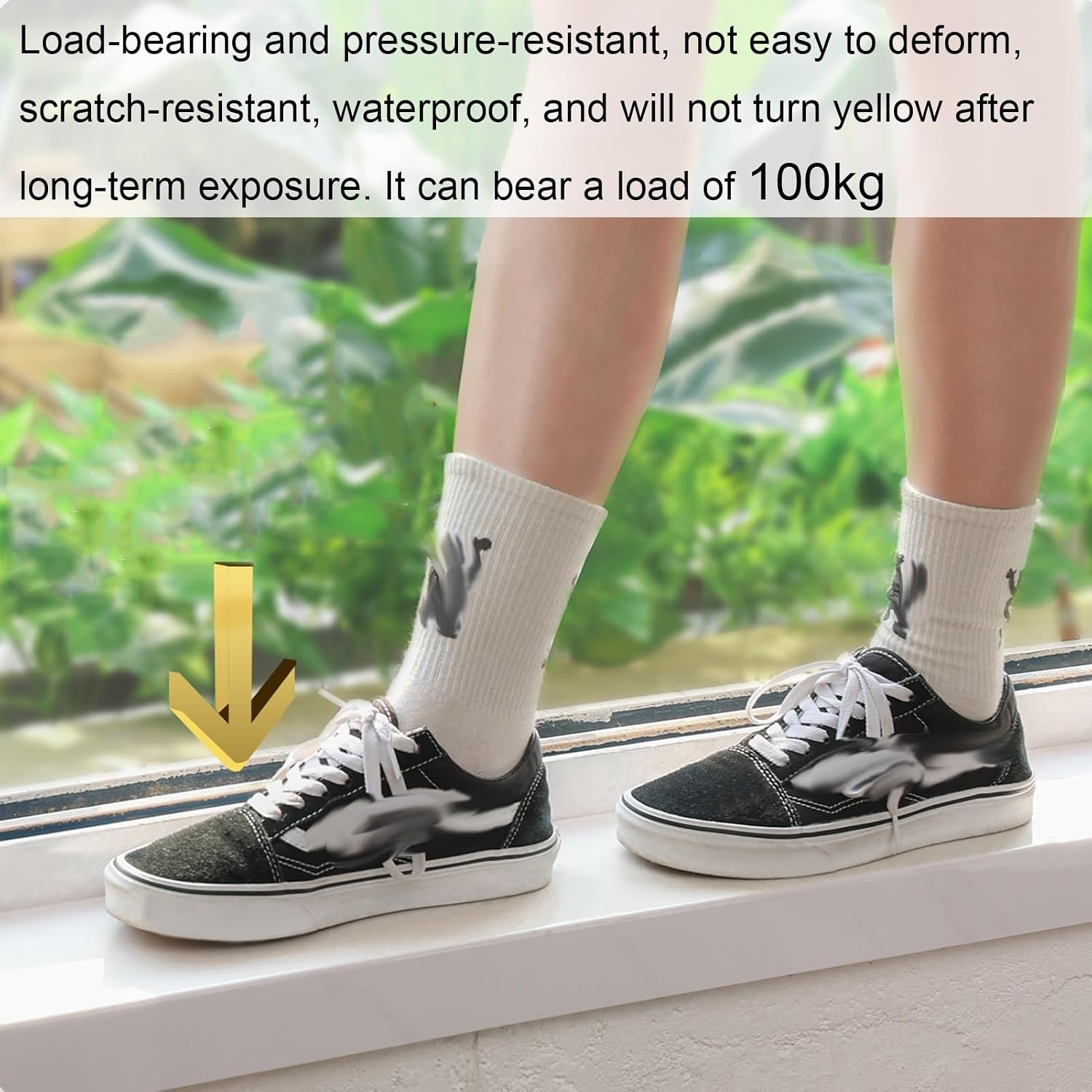 Customizable Windowsill Cover, Watertight & Scratch-Resistant Interior Decor Protective Plate, Bay Window Protector with Texture for Living Room