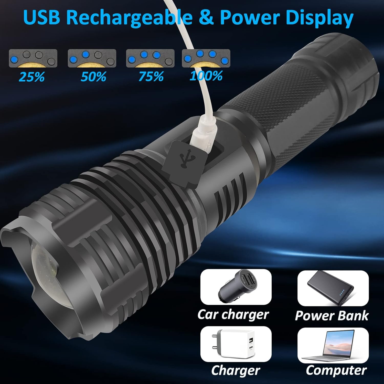 Rechargeable Flashlight Flashlights Waterproof Emergency Photo