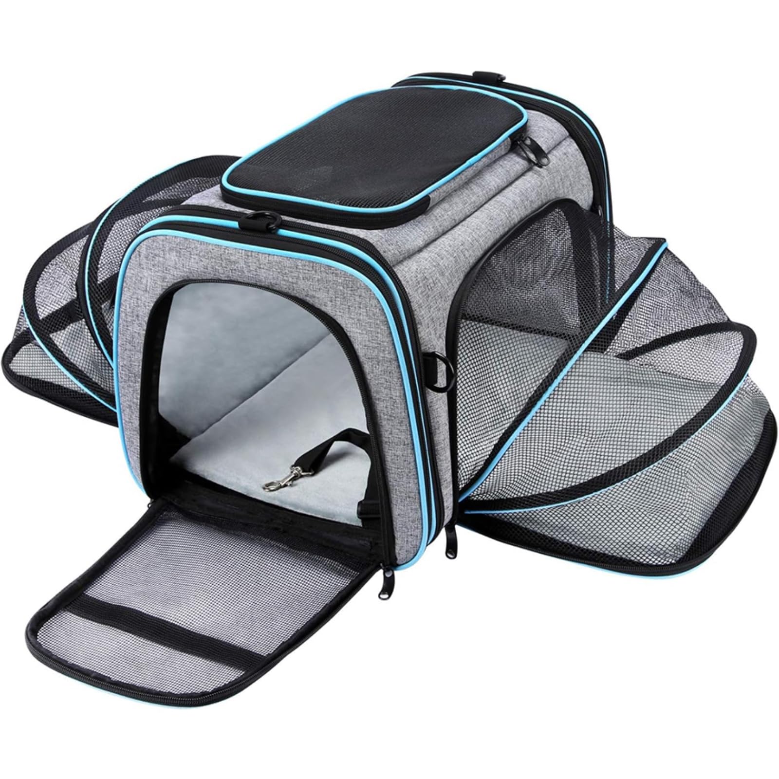 Veslyn Pet Travel Bag Soft-sided Expandable Carrier For Small Dogs & Cats, Airline-approved With 4-way Entry-green-m