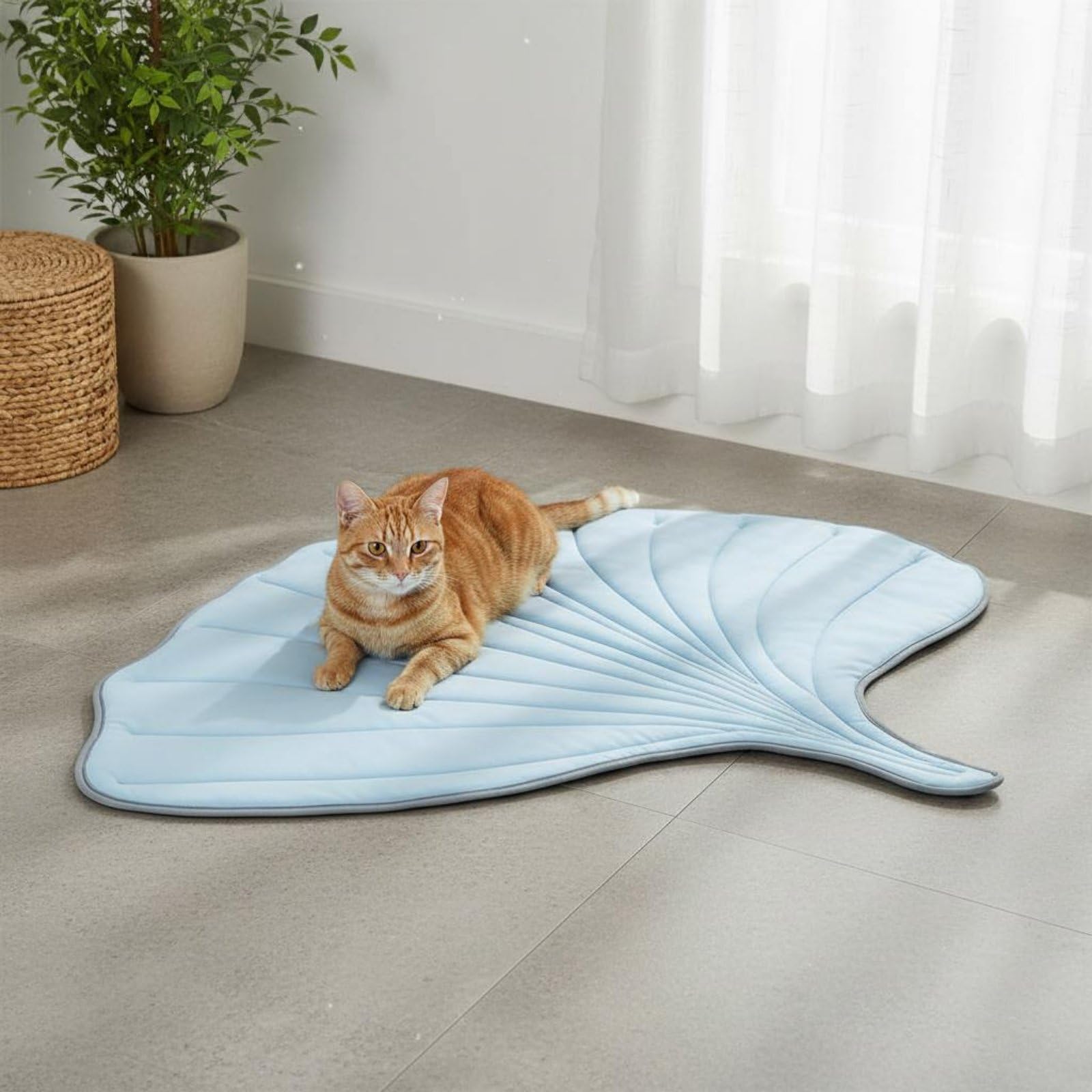 Kühlmatte Haustier Kühlpad Kühlunterlage Haustiermatte Liegekissen mit Angenehmem Textilgefühl Hautfreundlich Langlebig Leicht zu Säubern für Hunde Katzen Ferienhaus, Hellgrün, S