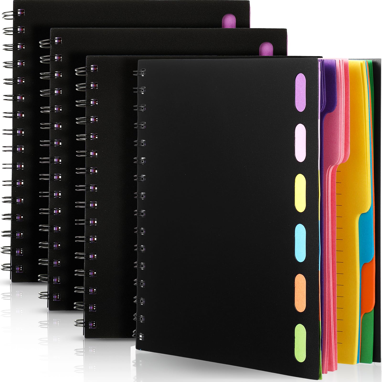 Cahier à spirales pour ne plus perdre vos notes grâce aux onglets de séparation multi-sujets A5 - 8