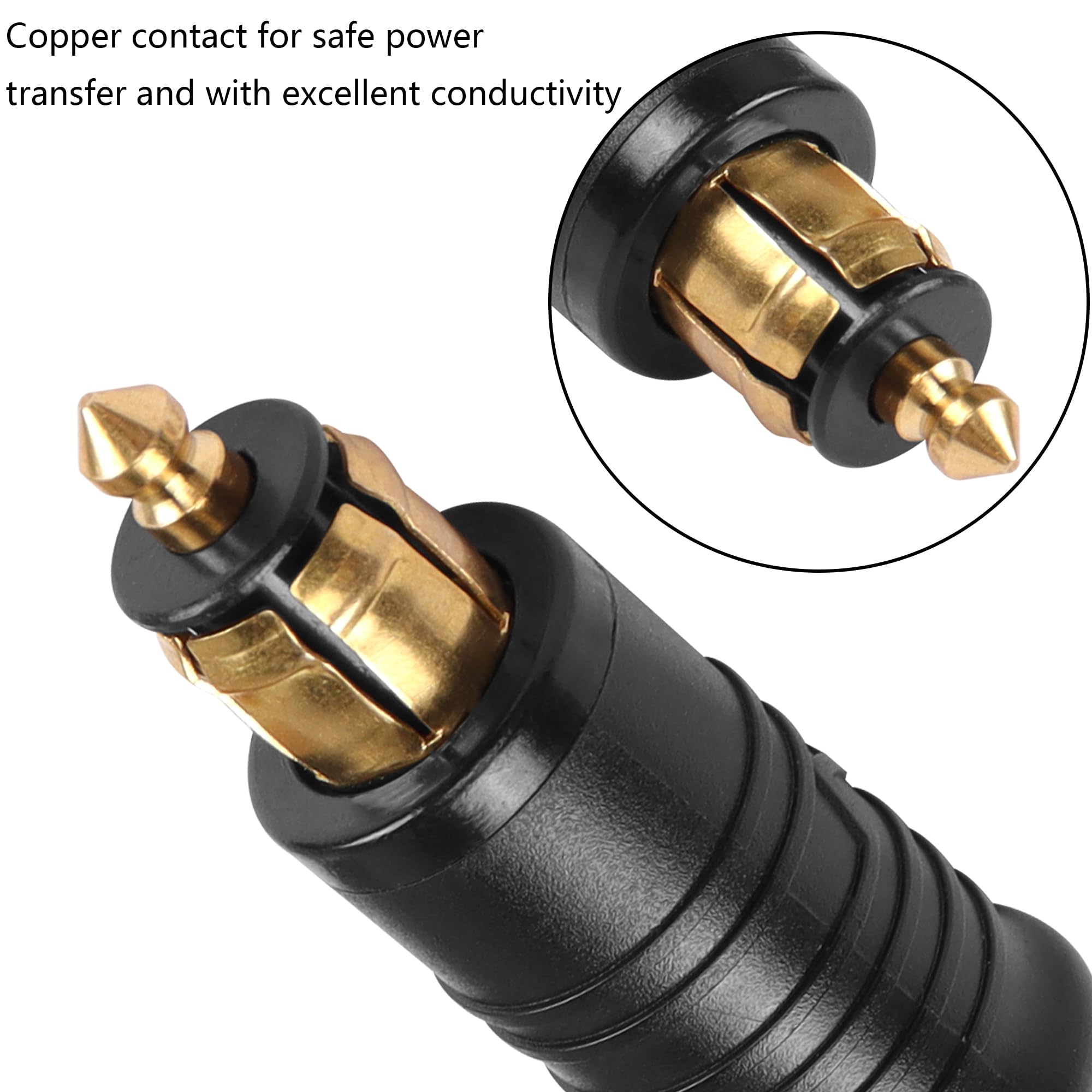 SinLoon DIN Hella-Stecker Prolunga, 12V-24V DIN Hella Accendisigari Europeo Maschio a Femmina Spina Din Cavo Adattatore Prolunga Accendisigari Moto (3M)