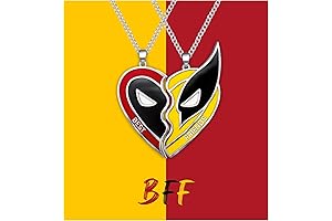 PEALICIOUS 2Pcs Best Friend Necklace, Matching Friendship Necklaces for Couples, Halloween Gifts