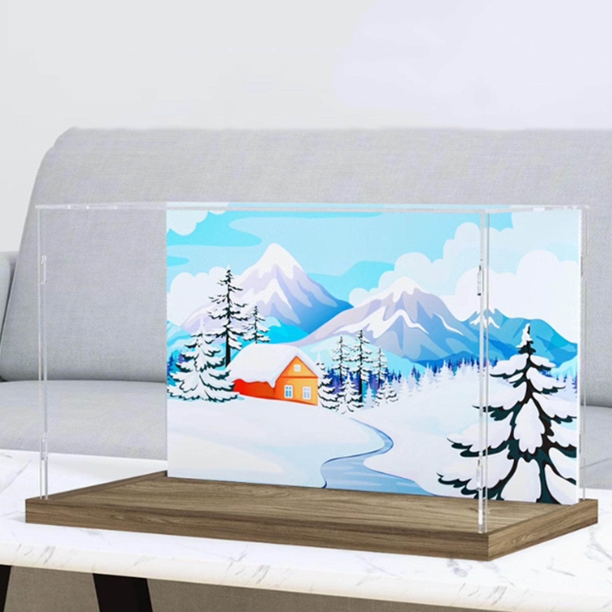 Acryl-Präsentationsbox, kompatibel mit Lego 10325 Schnee-Berghütten-Set, transparente staubdichte und dekorative Sammelbox, Geschenk (Präsentationsbox