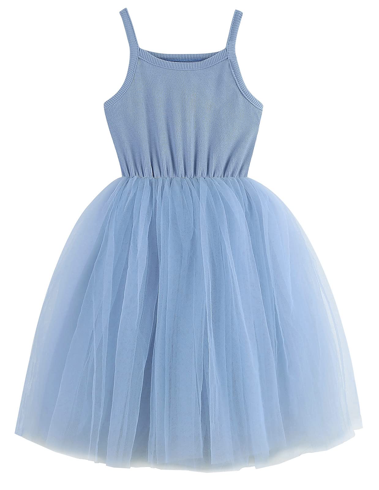 GSVIBK Baby Girls Tutu Dress Sleeveless Toddler Cotton Tulle Skirt Princess Party Prom Dresses
