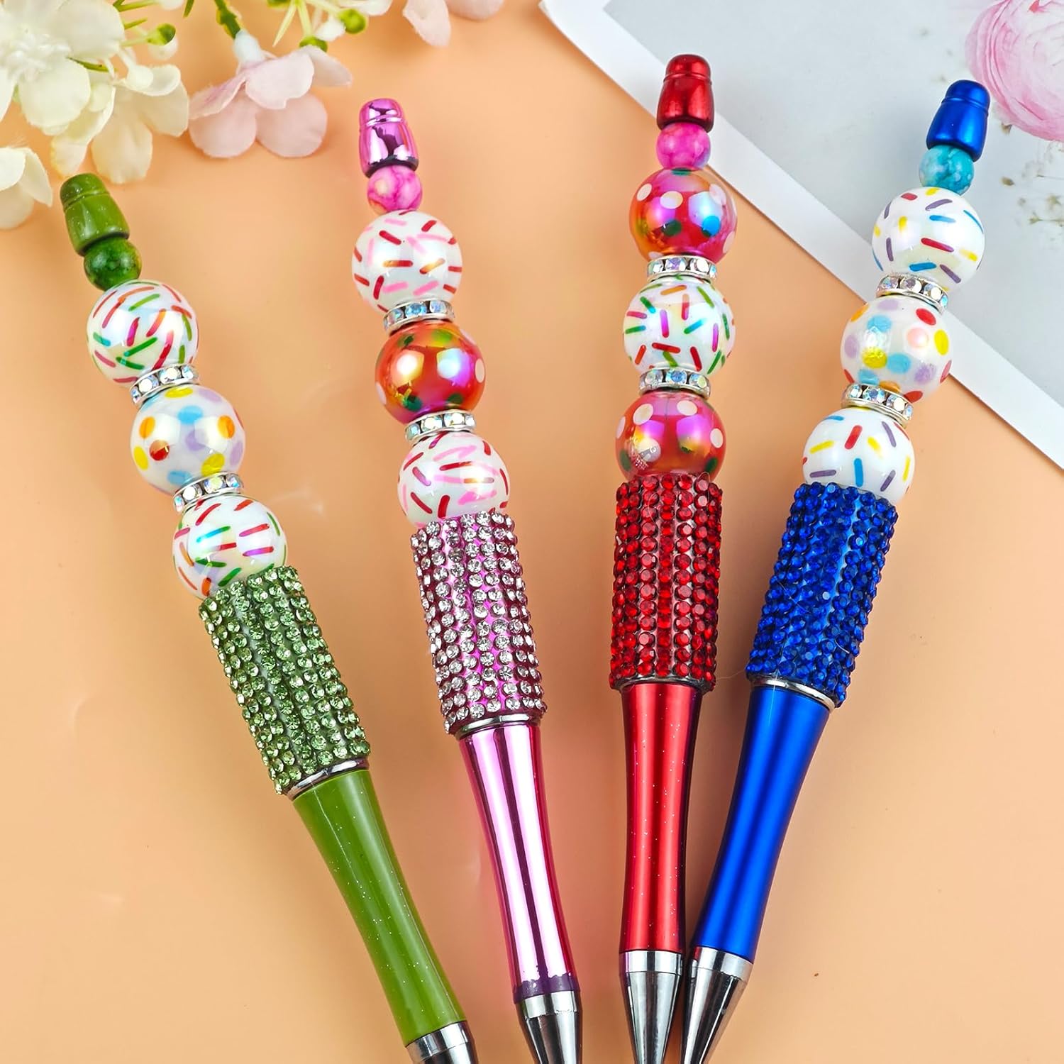 20pcs Colored Ribbon Beads for Pens Fancy Focal Beads for Beadable Pens Beadable Keychains Making - Image 4