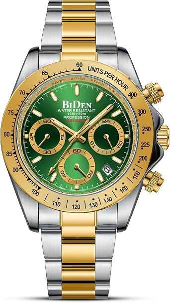 Mens Watches Stainless Steel Chronograph Men's Analog Quartz Watch