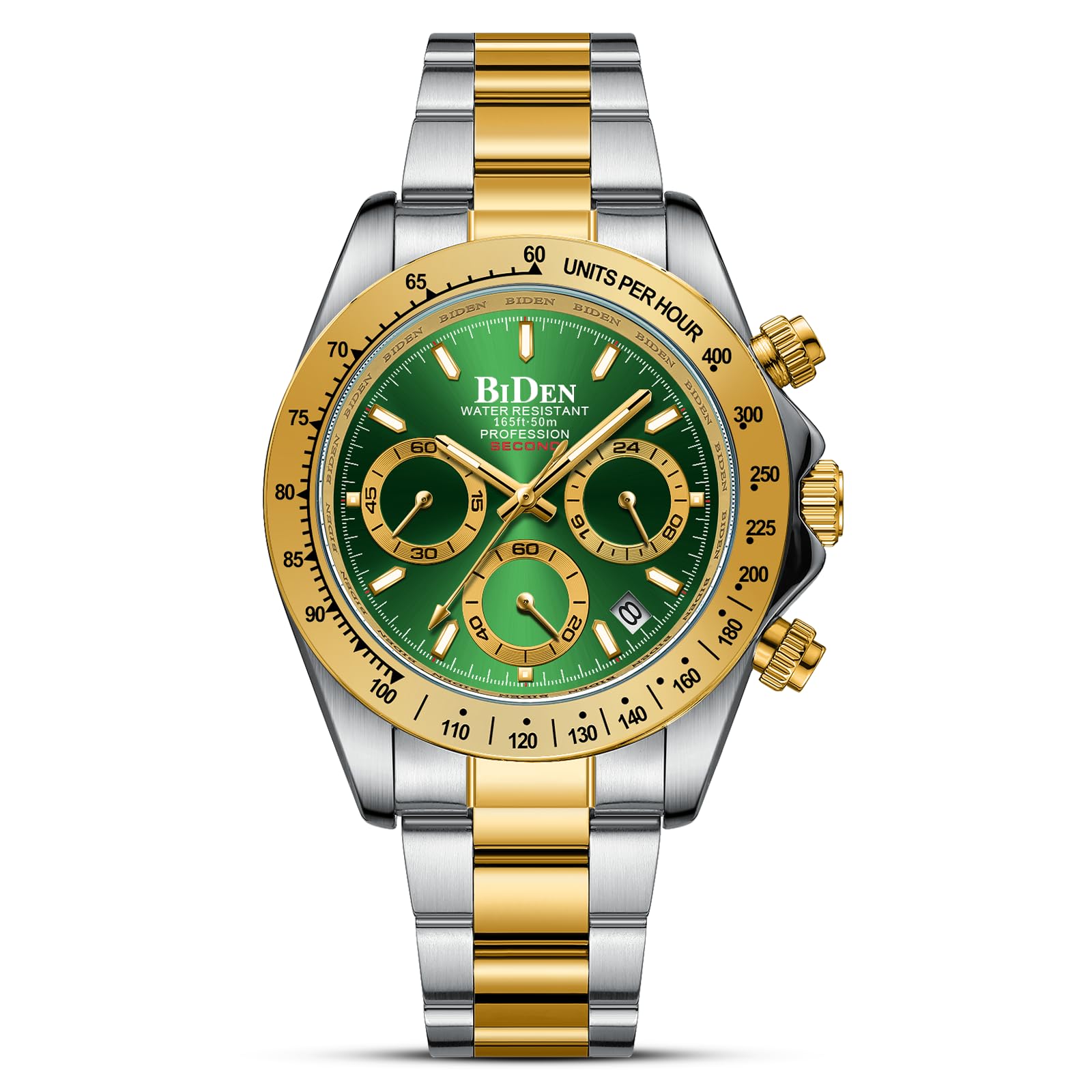 HANPOSH Orologio Uomo Orologio Militare Acciaio Cronografo Impermeabile Luminosi Design Orologi Quadrante Grande da Polso Elegante Sportivo Analogici Data