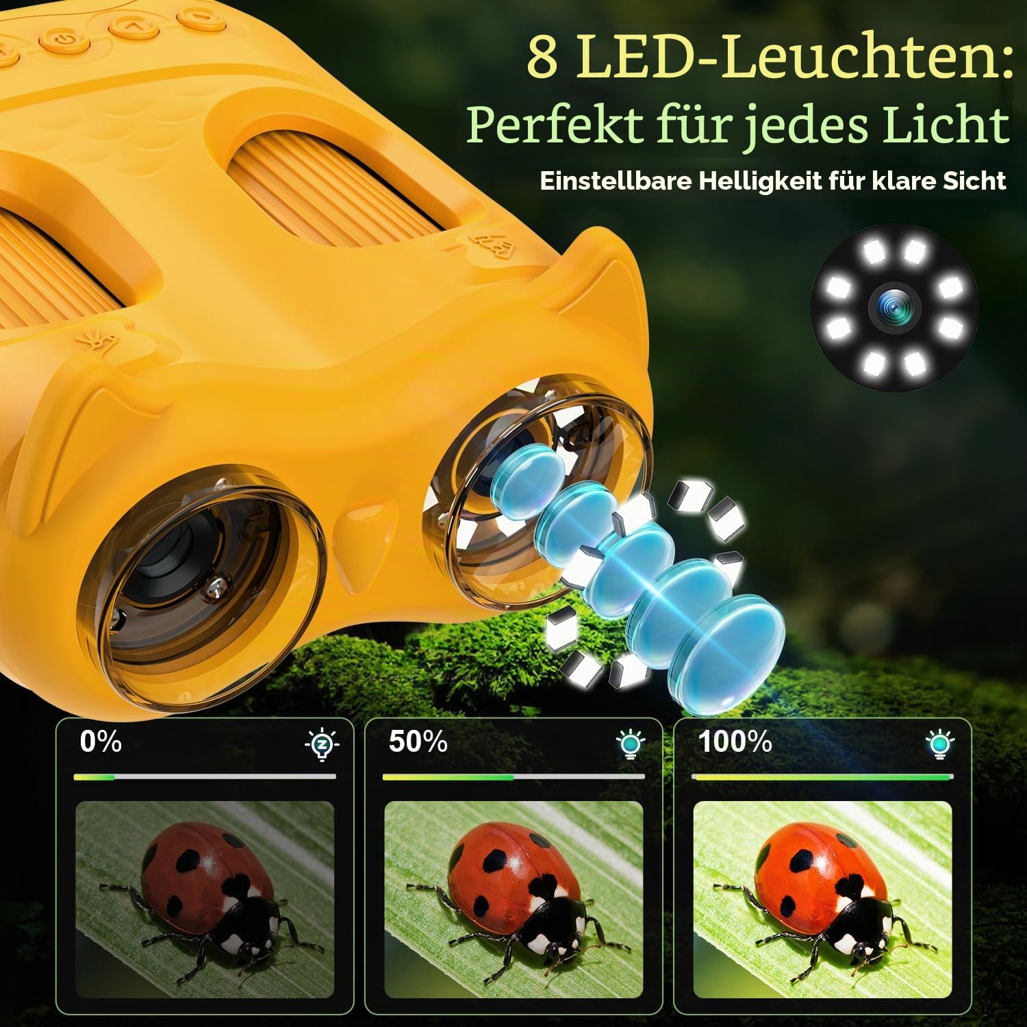1000X Mikroskop für Kinder Taschenmikroskop Digital: 2-in-1 Handmikroskop und Teleskop für Kinder mit 2,0" IPS Bildschirm - STEM Spielzeug Geburtstagsgeschenke für Mädchen Jungen von 6-10 Jahre