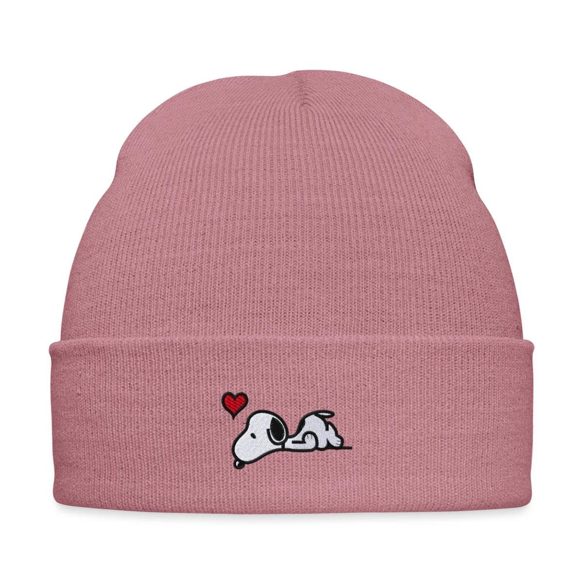 Bonnet Snoopy Peanuts brodé avec un cœur accessoire hiver doux - 5
