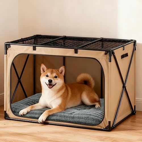 Miniatura 4 de FURTIME Cama lavable para perros de tamaño grande, camas de lujo para perros, cómoda y esponjosa, alfombrilla antideslizante para dormir para