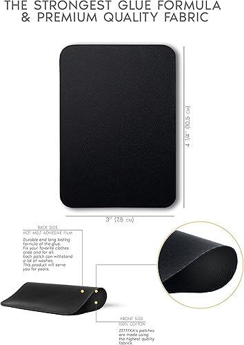 Miniatura 3 de ZEFFFKA Parches termoadhesivos de tela de alta calidad en el interior y el exterior, pegamento más fuerte, 100% algodón, kit de decoración de