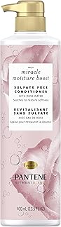 Pantene Nutrient Blends Miracle Moisture Boost Conditioner with Rose Water, 13.5 oz (Pack of 2)