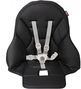 Peg Perego Siesta high Chair Replacement Upholstery with seat Belt, Licorice (Black) | with seat belt, Licorice (Black)