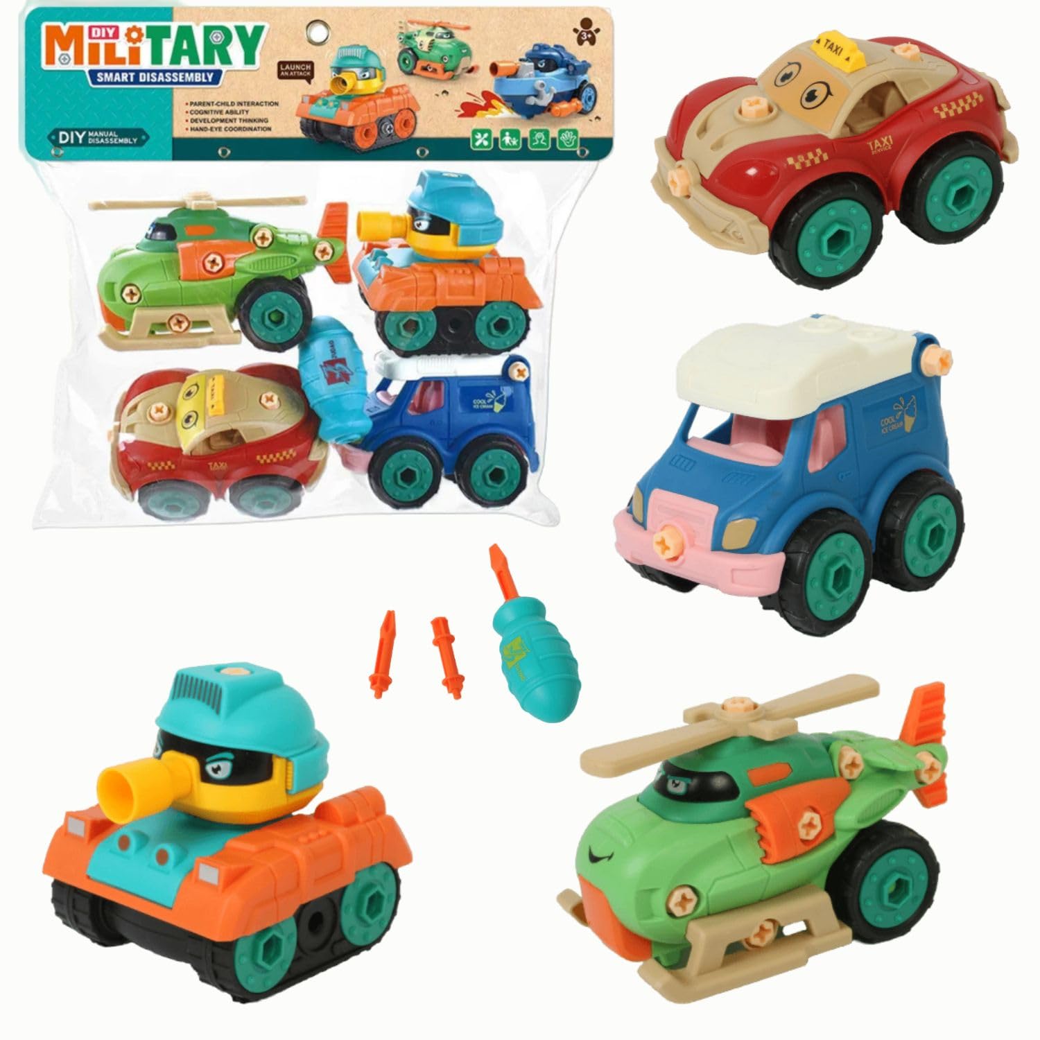 DEOXY Diy Military Construction Toy Vehicle For Kids With Screw Driver, Fordable Toys Toddler 3 To 8-Year-Old Kids, Assorted (B0D2HWVSLB) Amazon Price History, Amazon Price Tracker