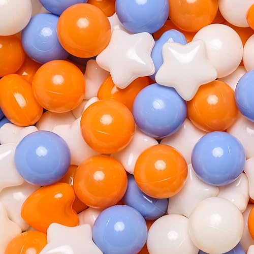 Bolas de hoyo de TRENDPLAY en forma de estrella y corazón para niños pequeños - 50, 100, 200, 500 piezas de bolas de plástico para diversión y juego