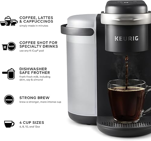 Miniatura 3 de Keurig - Cafetera K-Cafe de una sola porción cápsulas K-Cup ideal para hacer Latte y Cappuccino