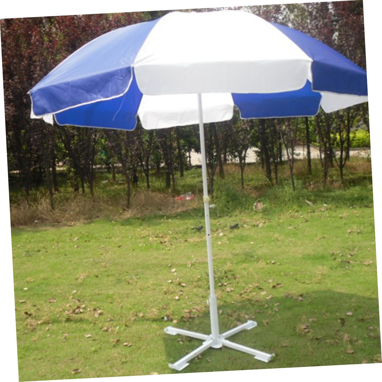 FRCOLOR Base Portaombrellone Pieghevole Salvaspazio in Ferro a 4 Gambe Vite Regolabile per Ombrelloni da Spiaggia e Festa Estiva e Adatta a Pali da 2-3,2cm