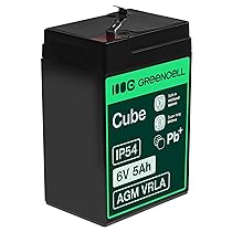Green Cell Batteria AGM 6V 5Ah ricaricabile sigillata VRLA | Per UPS, allarmi, giocattoli elettrici, impianti solari, scooter, backup e uso ciclico senza manutenzione