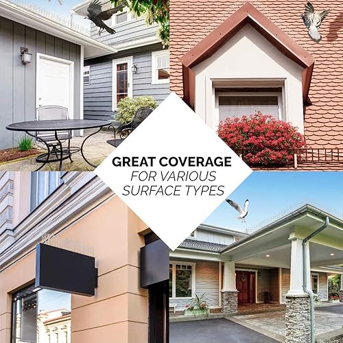 Miniatura 7 de Aspectek Kit de púas de plástico de policarbonato para pájaros con pegamento adhesivo cubre 10 pies