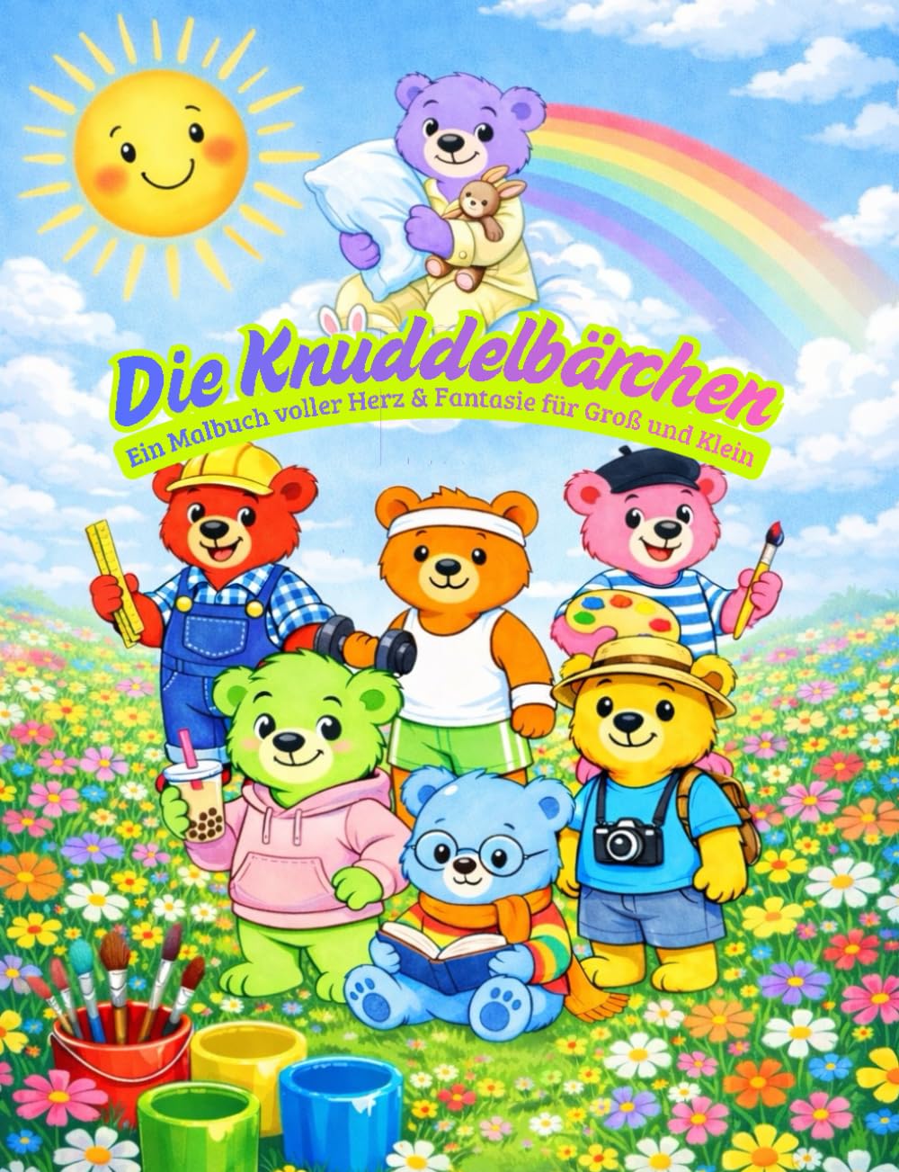Die Knuddelbärchen - Ein Malbuch voller Herz & Fantasie für Groß und Klein: Niedliches Ausmalbuch mit süßen Bären, liebevollen Motiven & fantasievollen Szenen für Kinder und Erwachsene