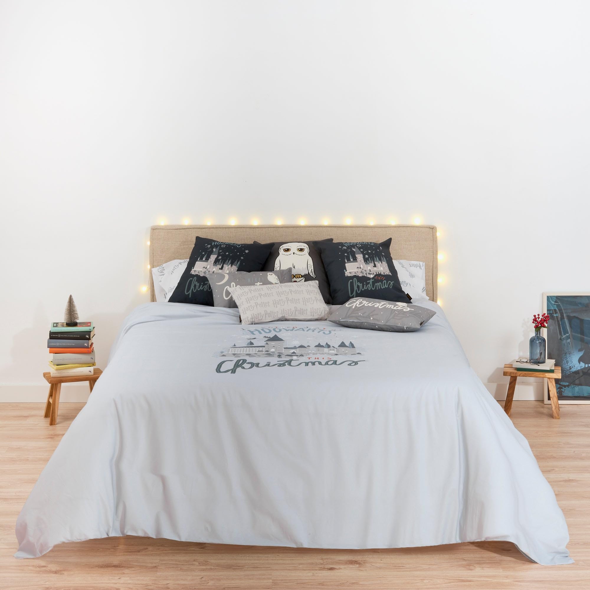 BELUM | Harry Potter Duvet Cover, Duvet Cover with Buttons, 50% Cotton - 50% Polyester, Hogwarts in Christmas 180 (260 x 240 cm)