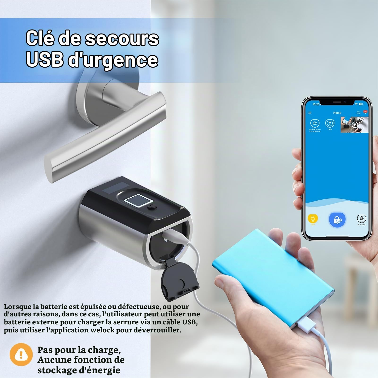 WELOCK SECBN51 Serrure Connectée serrure empreinte digitale | Carte RFID,APP,Serrure biométrique WiFi accès à distance,cylindre electronique 30/30,Smart Lock pour maison connectée