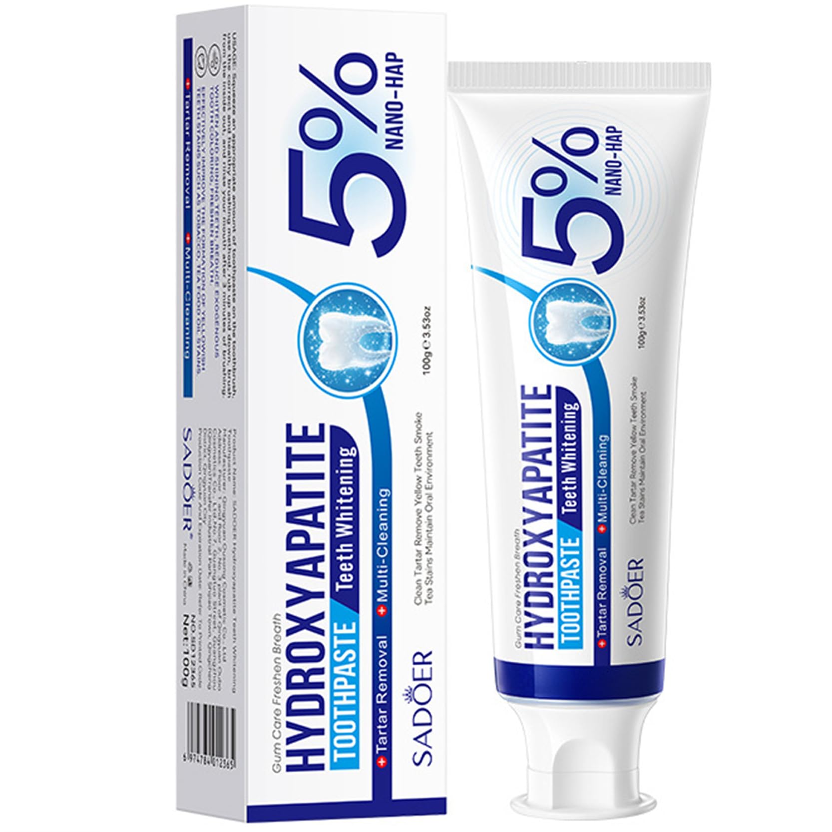 Hydroxyapatite Toothpaste, 5% Nano Hidroxiapatita Toothpaste for Advanced Enamel Protection, Fresh Breath, Daily Use for Oral Health (1)