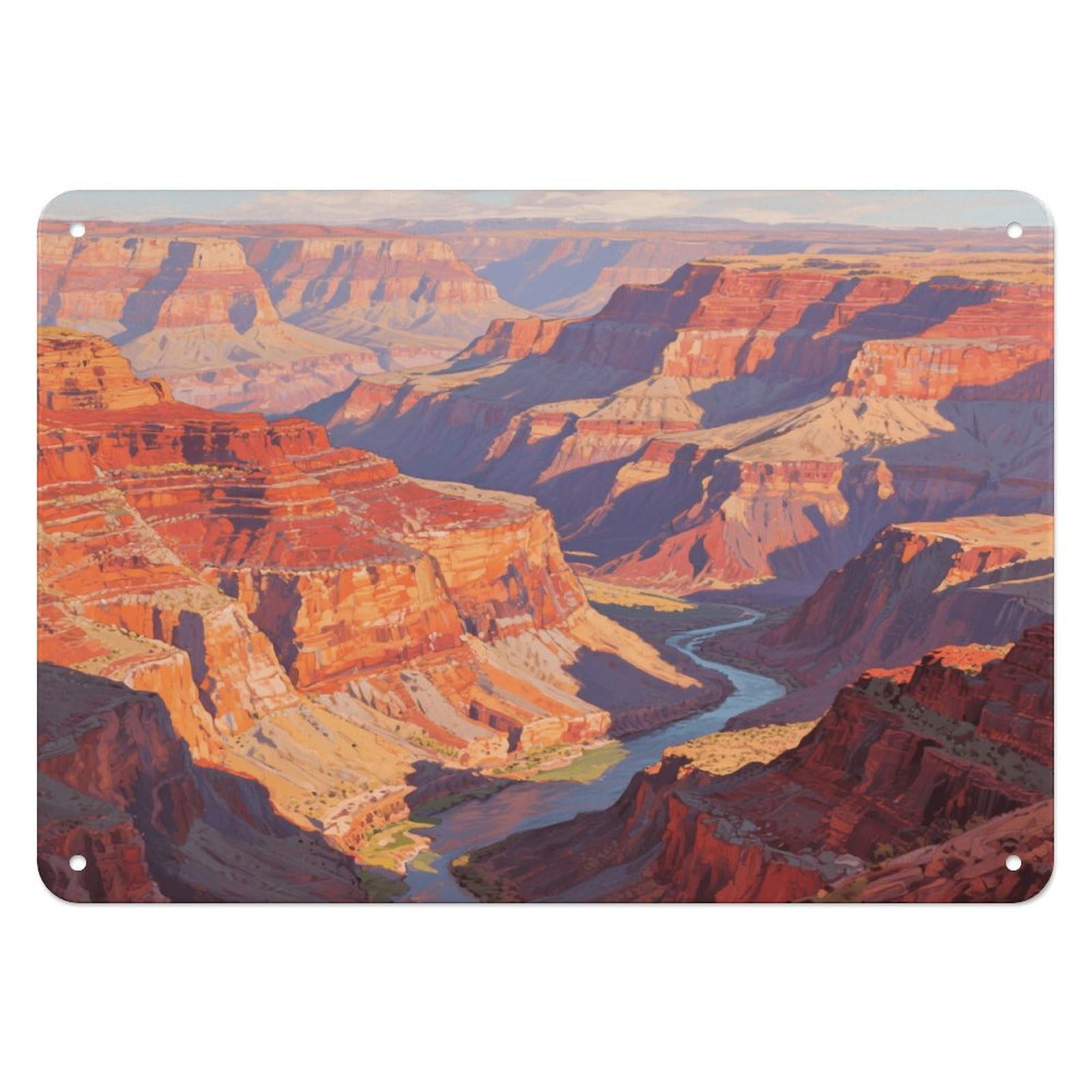 Fekiloot Style Grand Canyon Landforms Wall Decor Iron Painting Metal Sign