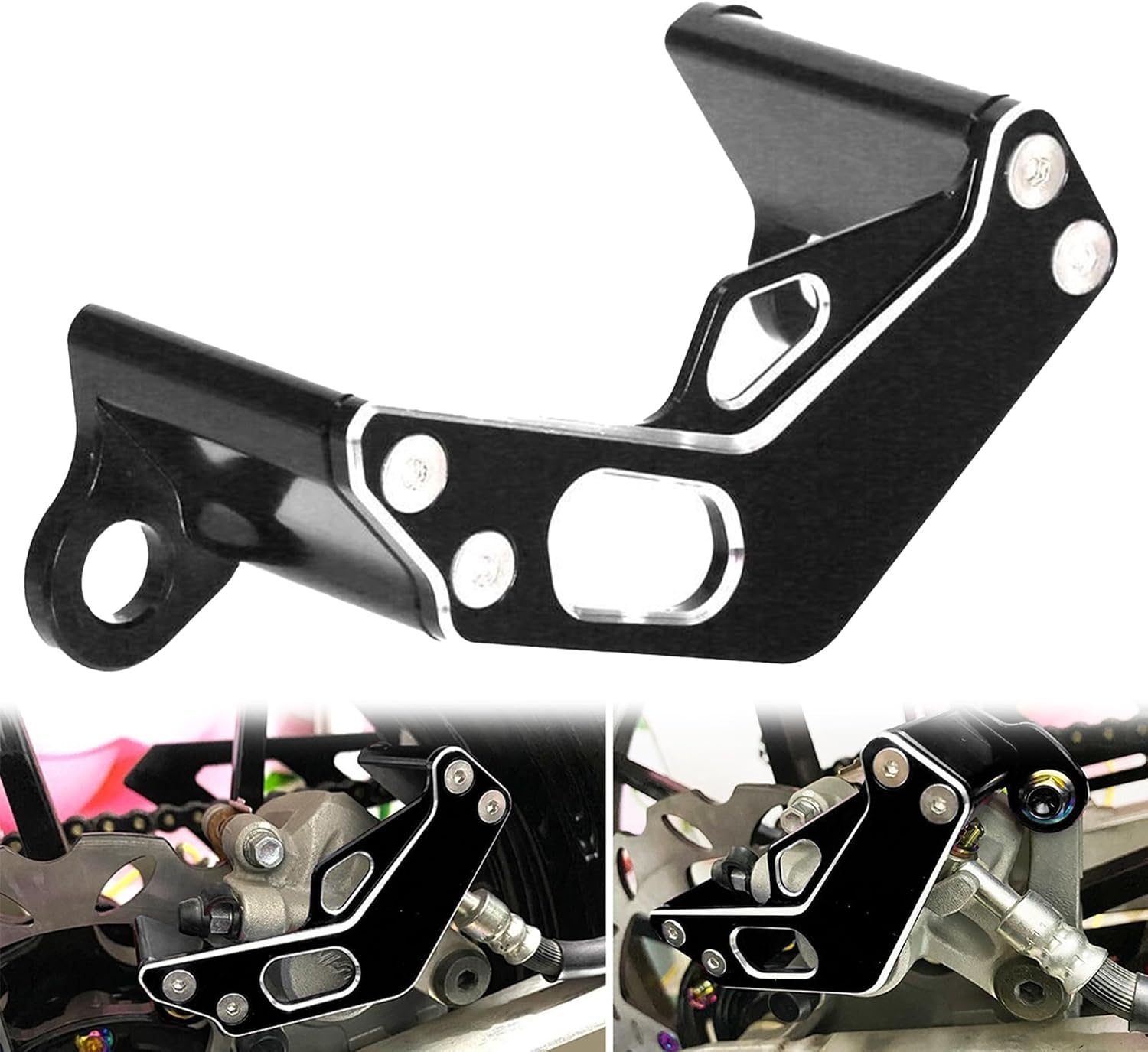 RM125/250 Rear Caliper Guard Compatible with RM125/250 2005-2008,RMZ250 2007-2022, RMZ450 2005-2022,RMX450Z 2010-2019 3D CNC Dirt Bike Motorcycle Rear Brake Protector (Black)