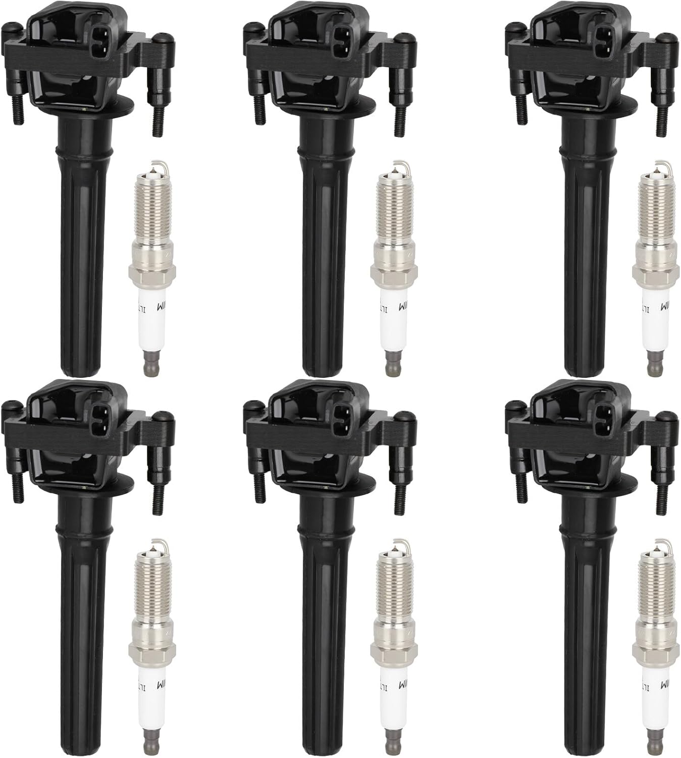 ECCPP 6 ignition coils with 6 iridium Spark Plugs,UF199,coils packs,for Chrysler Sebring 2.7L 2003-2005,for Concorde 1998-2004,for 300 2005,UF-199,UF-264,UF-342