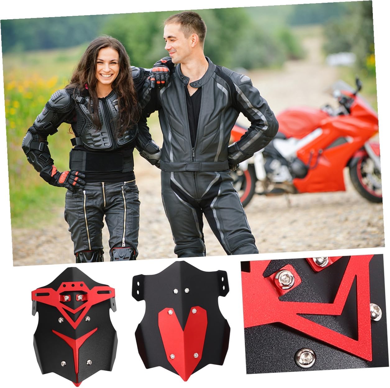 Motorcycle Rear Mud Guard Aluminum Alloy Splash Guard Red Durable Off-Road Fender Protector for Dirt Bikes Motor Accessories