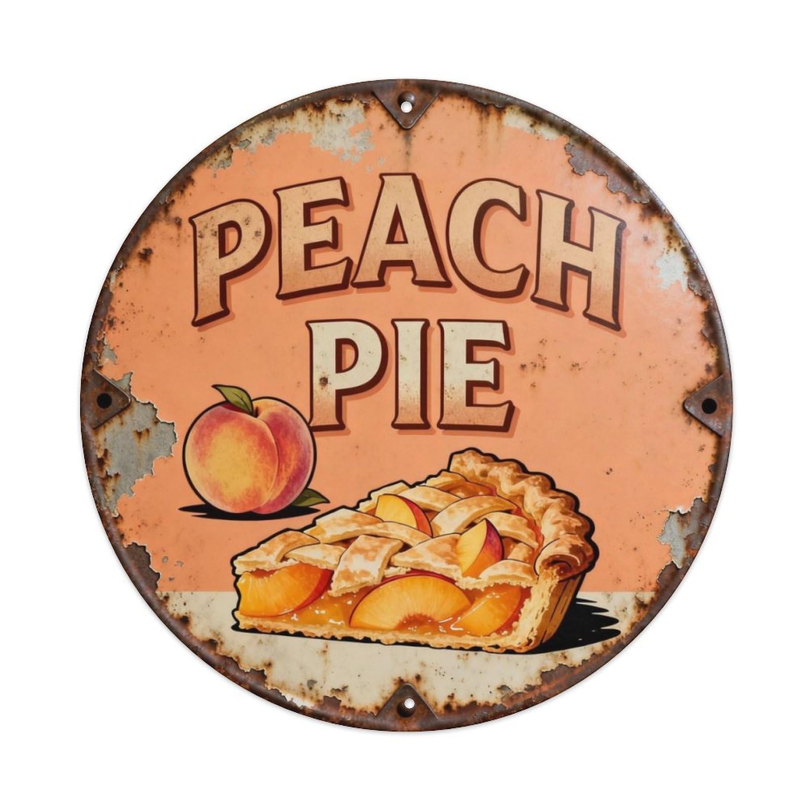 Peach Pie Metal Tin Sign Plaque