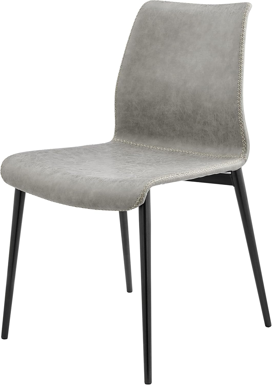 Jayden - Silla auxiliar de comedor de poliuretano, color gris niebla vintage (juego de 2)