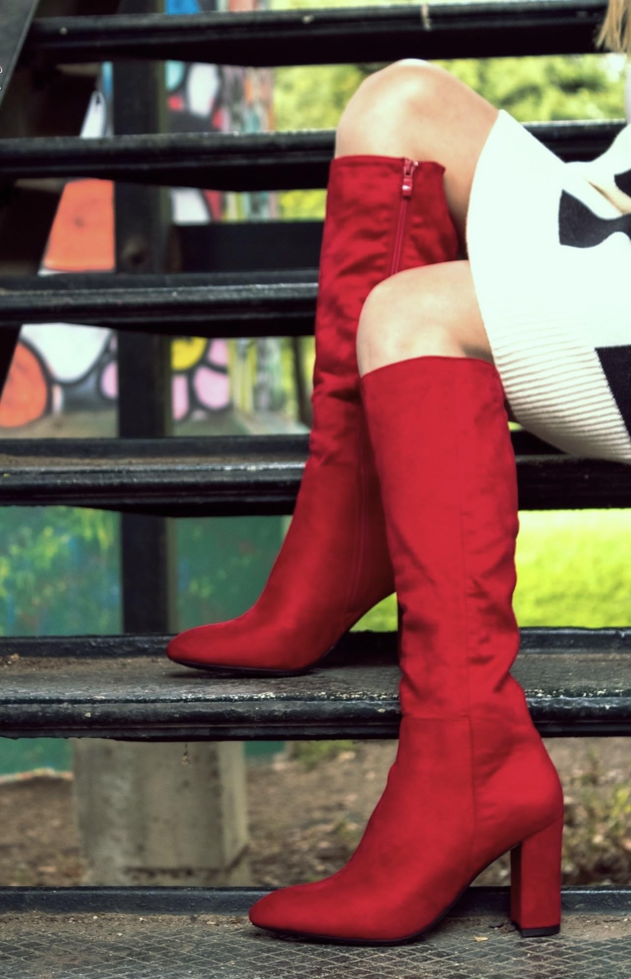 TruFox Klassische Damen-Stiefel, kniehoch, Blockabsatz