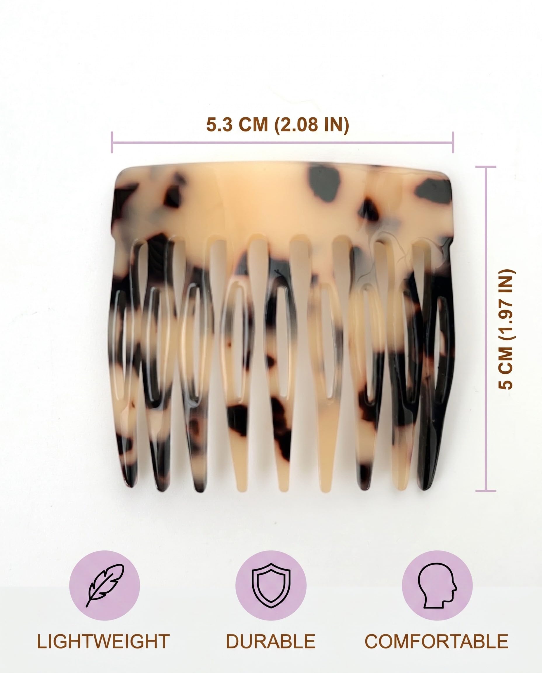 4 Peinetas para el Pelo de Acetato Estilo Francés, Elegantes para Moños y Recogidos. Horquillas decorativas duraderas para mujer.