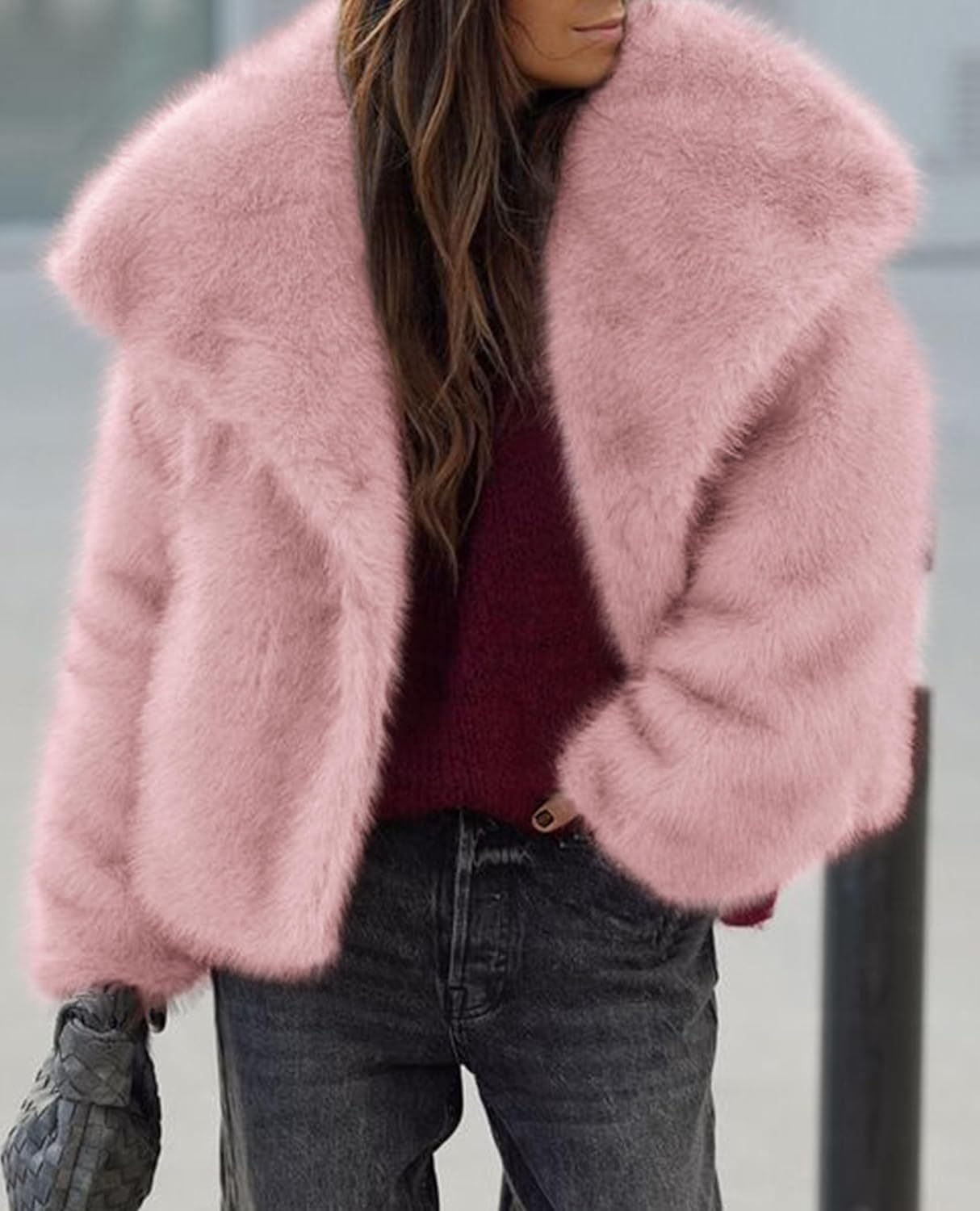 PRETTYGARDEN Womens Winter Coats 2026 Trendy Long Sleeve Furry Faux Fur Jackets Button Lapel Warm Fall Outwear with Pockets - Image 5