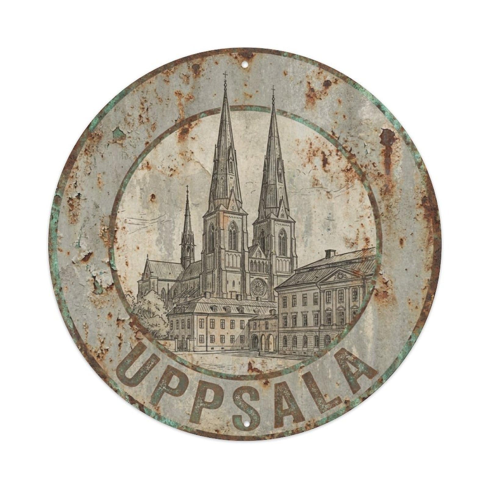 Sweden Vintage Travel Uppsala Metal Tin Sign