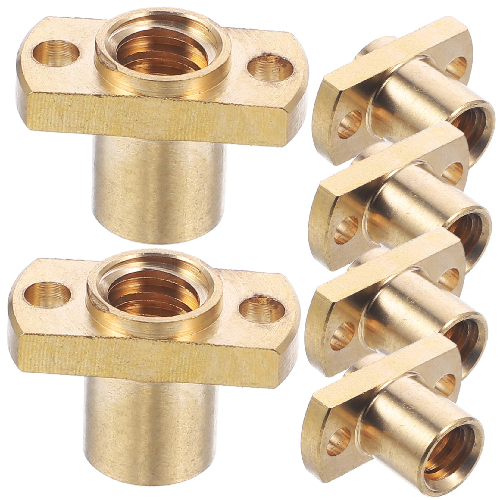 CIYODO 6 Pcs Nut 3D Printer Upgrade Parts 3D Printers Accessories Trapezoidal Lead Screw Linear Screws Trapezoidal Threaded Rod Linear Motion Screws 3D Printer Lead Screw Golden Copper