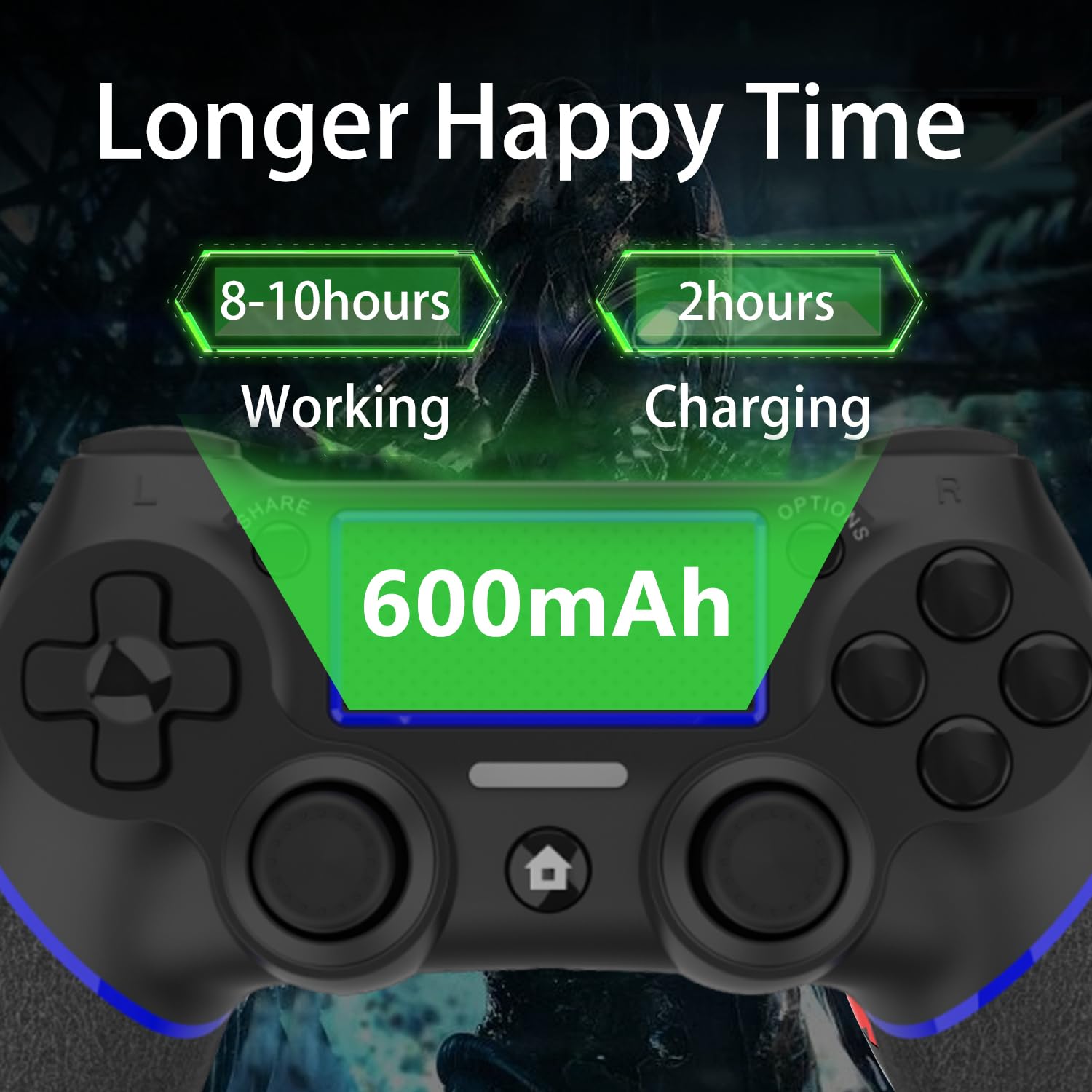 Upgraded Wireless Controller for Ps4 Gamepad Compatible with Ps4/Pro/Slim/Windows PC,Joystick for PS4 with Touchpad/Stereo Headphone Jack/Six-axis Motion Control/Charging Cable (Black) 4 71WQ71AtWML. SL1500