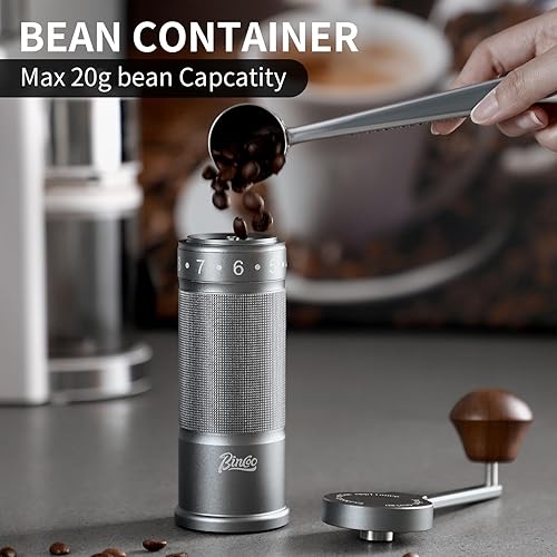 Miniatura 7 de Bincoo Molinillo de café manual plegable con ajuste externo ajustable, molinillo de granos de café con bolsa de almacenamiento portátil, molinillo