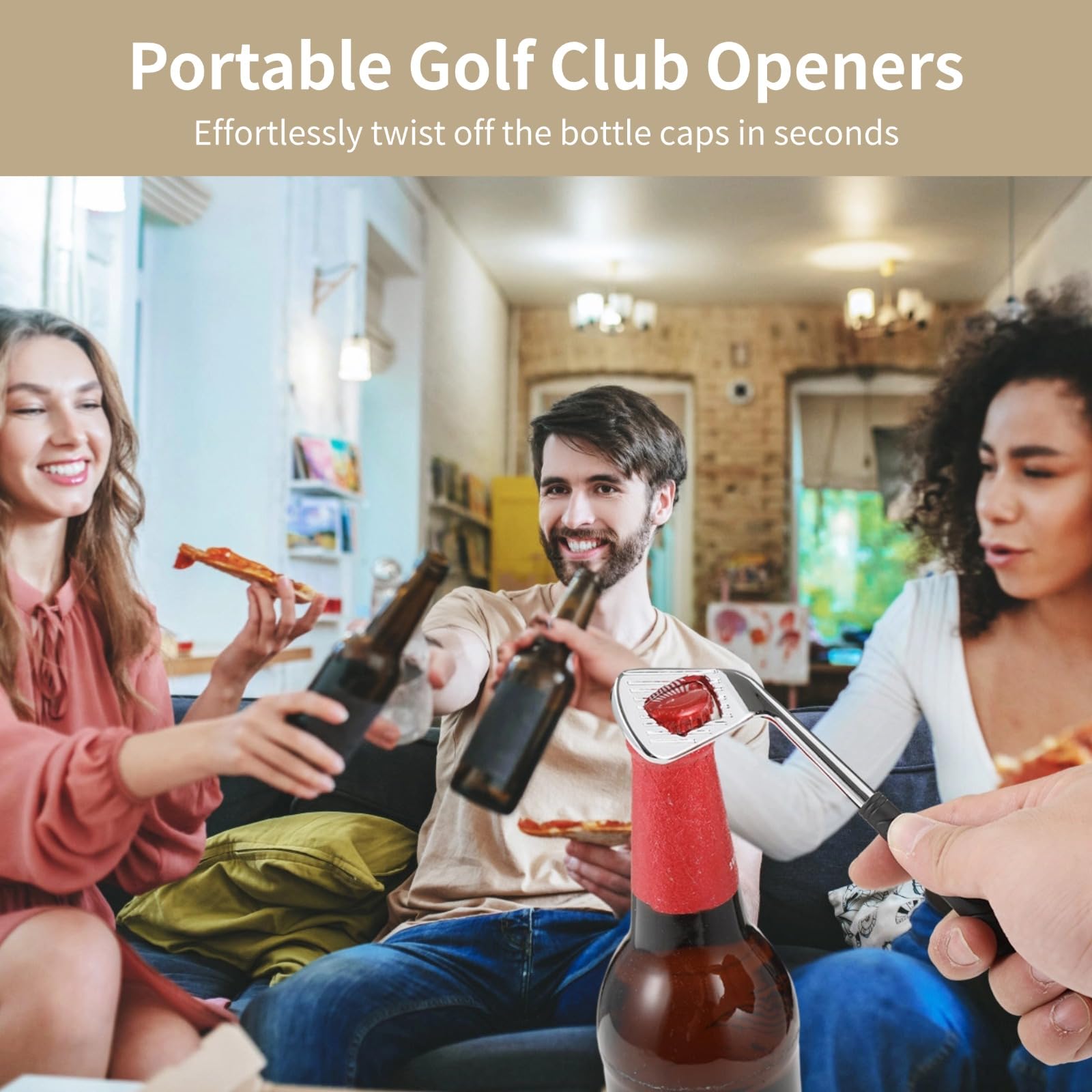 12 Stk Golf Flaschenöffner Set, Flaschenöffner aus Zinklegierung im Golfclub Design, tragbares Werkzeug zum Öffnen von Bierflaschen, Geschenk für Golf Liebhaber und Trauzeugen, Silber