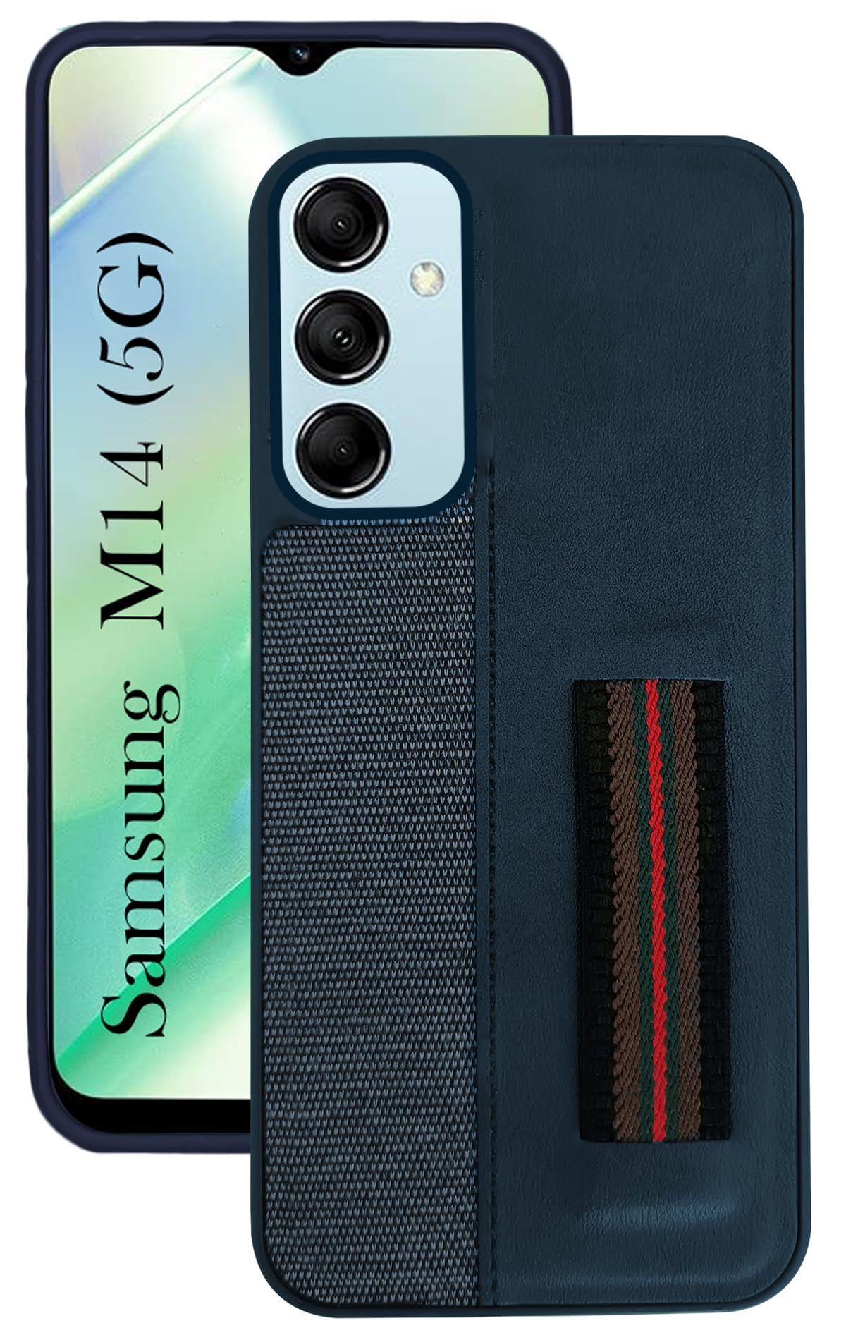Jkobi Back Cover Case for Samsung Galaxy M14 5G (Professional PU Leather | Strip Chain Holder Socket | Blue) (B0CHB1JLWC) Amazon Price History, Amazon Price Tracker
