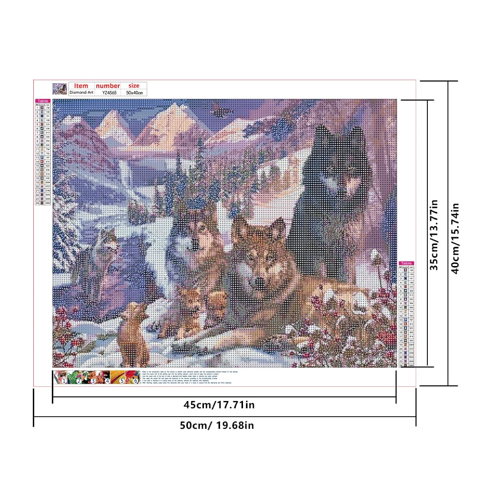 DCIDBEI Diamond Painting 50x40cm - 5D Wolf Design Zum Selbermachen