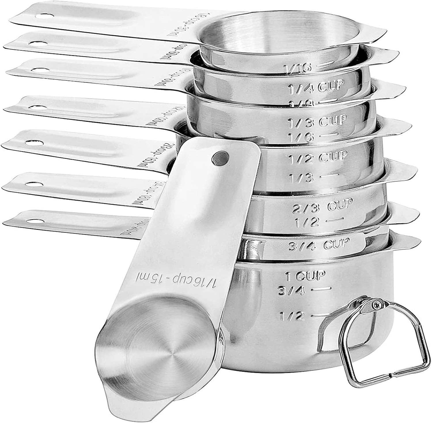 DOTINGHUX 8 Pcs Stainless Steel Measuring Cups Set, Kitchen Measuring Cup for