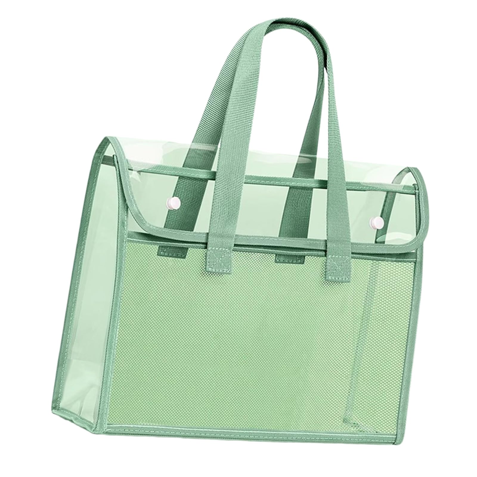 Kalttoy Water Resistant Clear PVC Document Organiser Storage Pouches Double Layered File Bag with Handle for School Clear PVC Document Bag