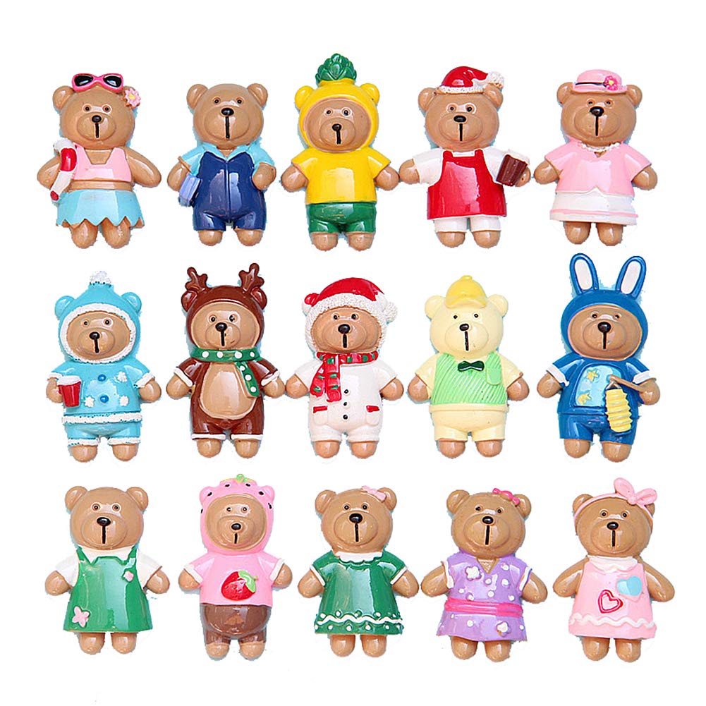US 15~100 Pc Slime Bread Candy Flatbacks Resin Flat Back Scrapbooking Charms DIY (Bear Party, 15 Pcs)