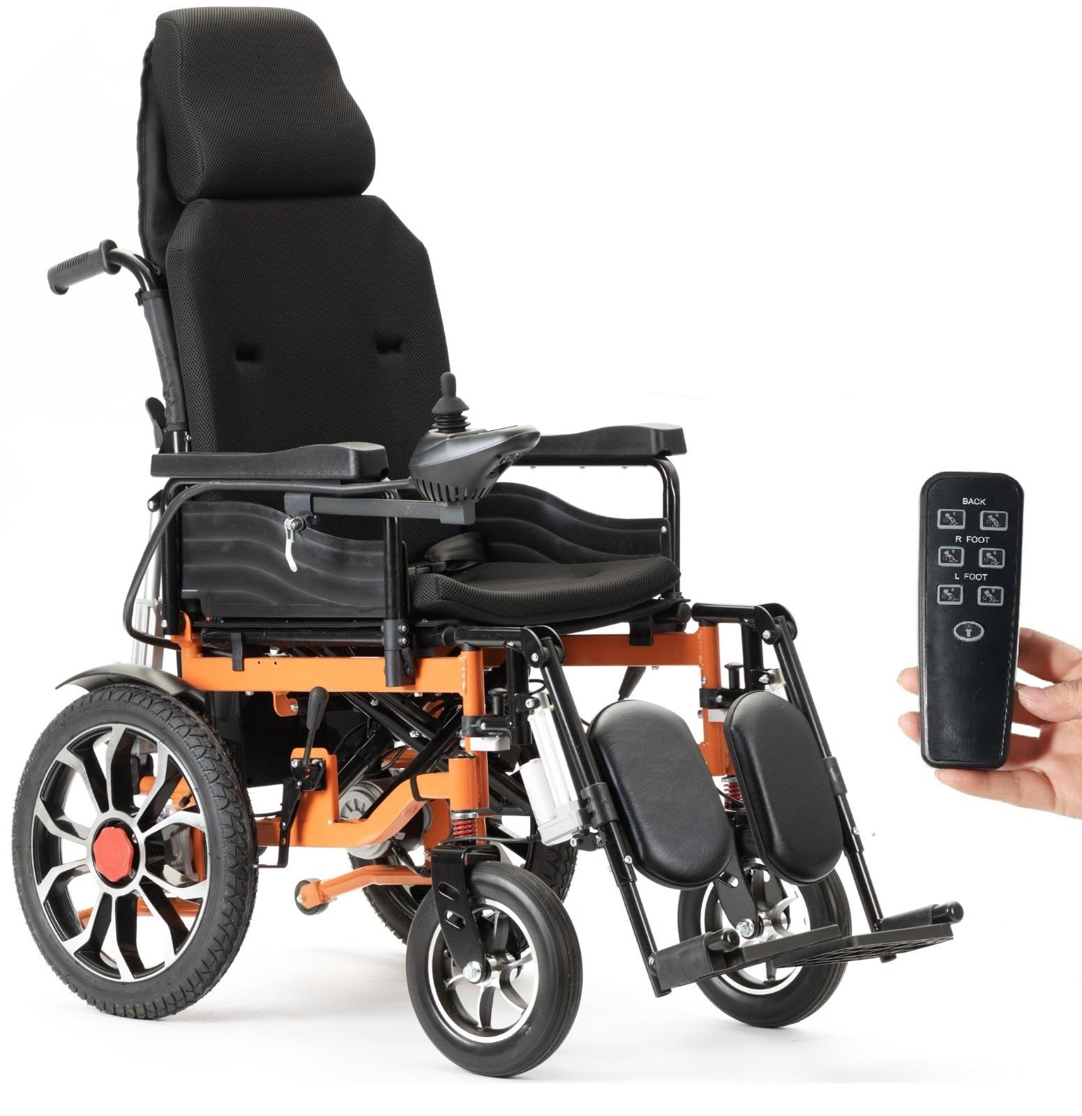 Silla de ruedas eléctrica plegable ligera Respaldo y piernas ajustables, J35