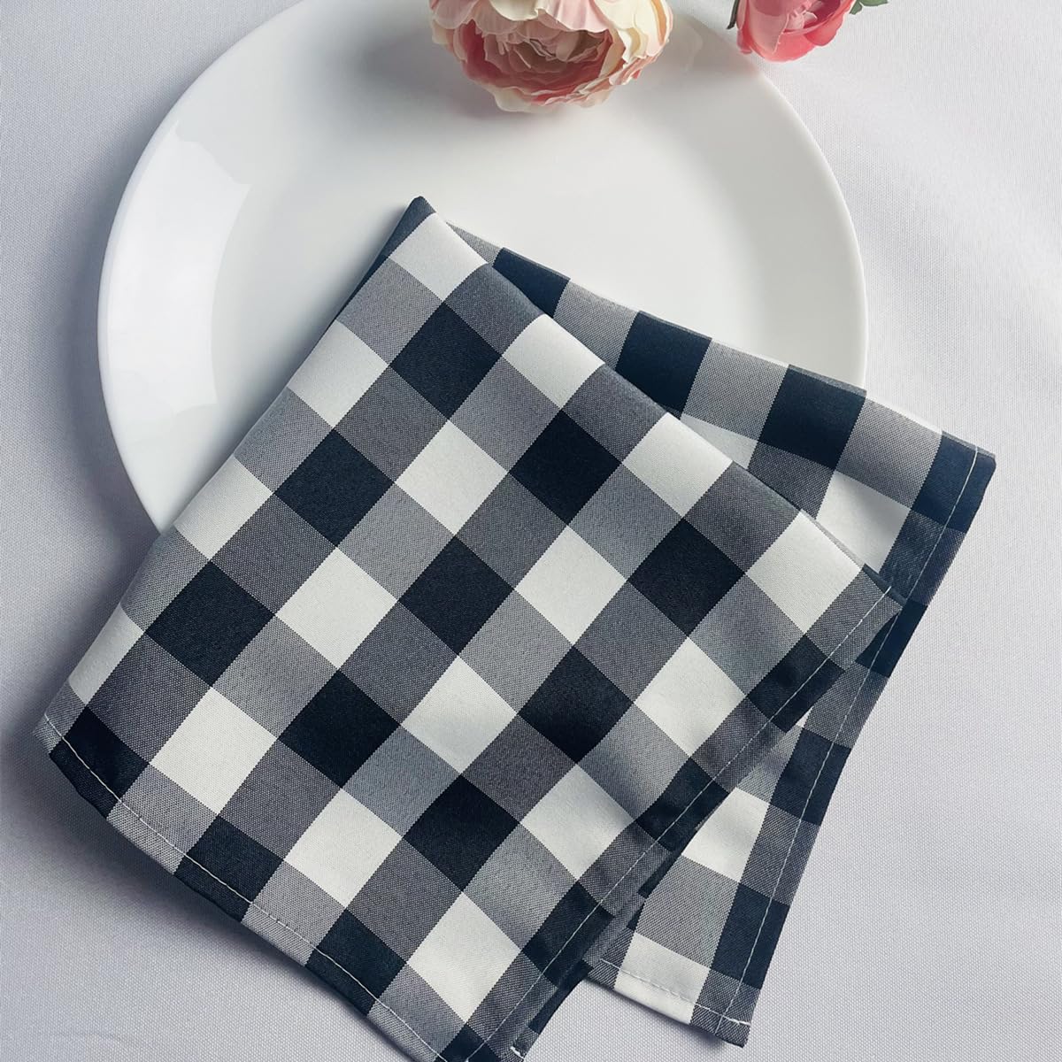ANEIDA 2/4/6/12 stücke 45 * 60 cm Rot Weiß Buffalo Plaid Servietten Baumwolle Leinen Servietten Tuch Tisch Serviette Wiederverwendbar Für Weihnachten Tisch Tischset